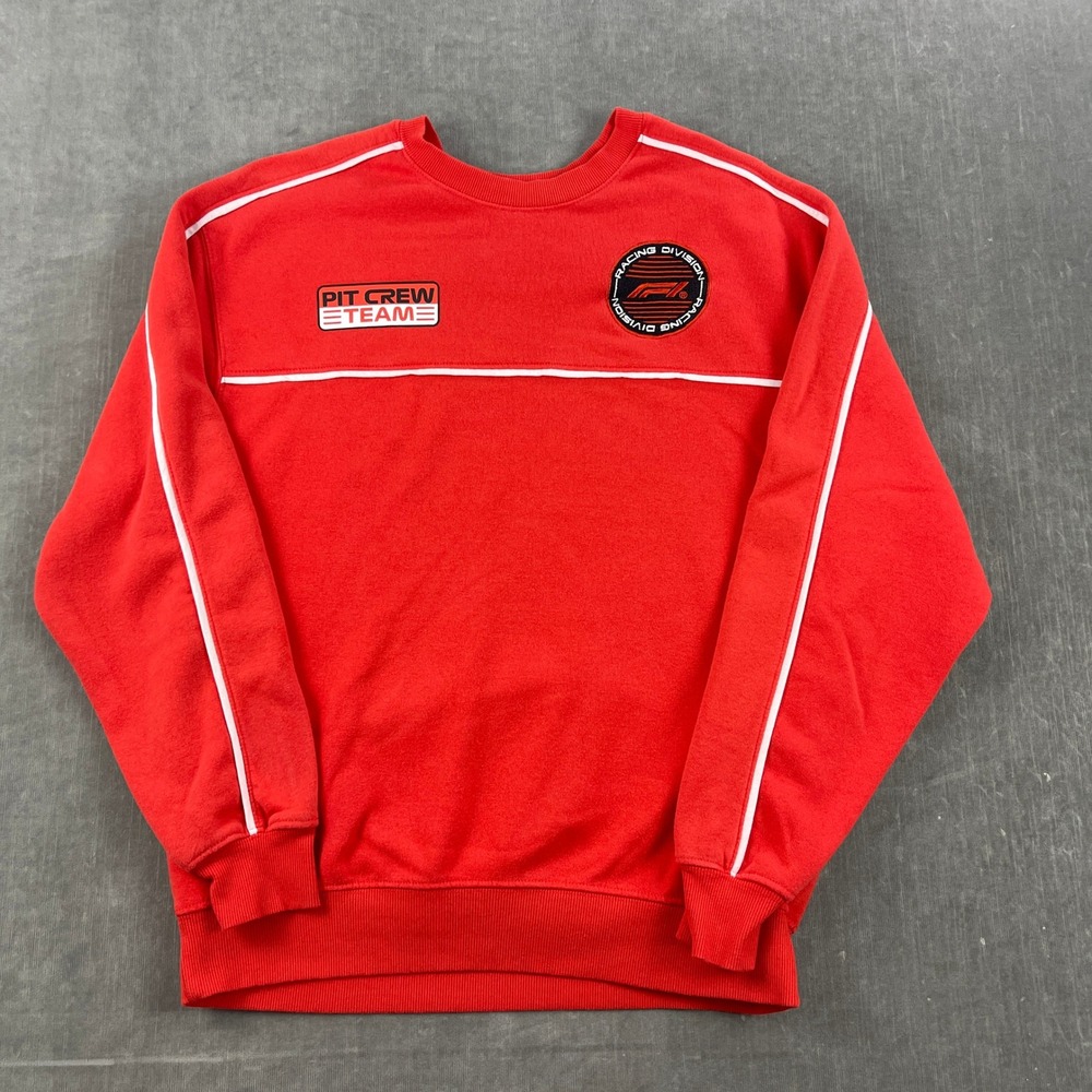 Formula 1 Mens Medium Red Sweatshirt F1 Racing Division Pit Crew Pullover